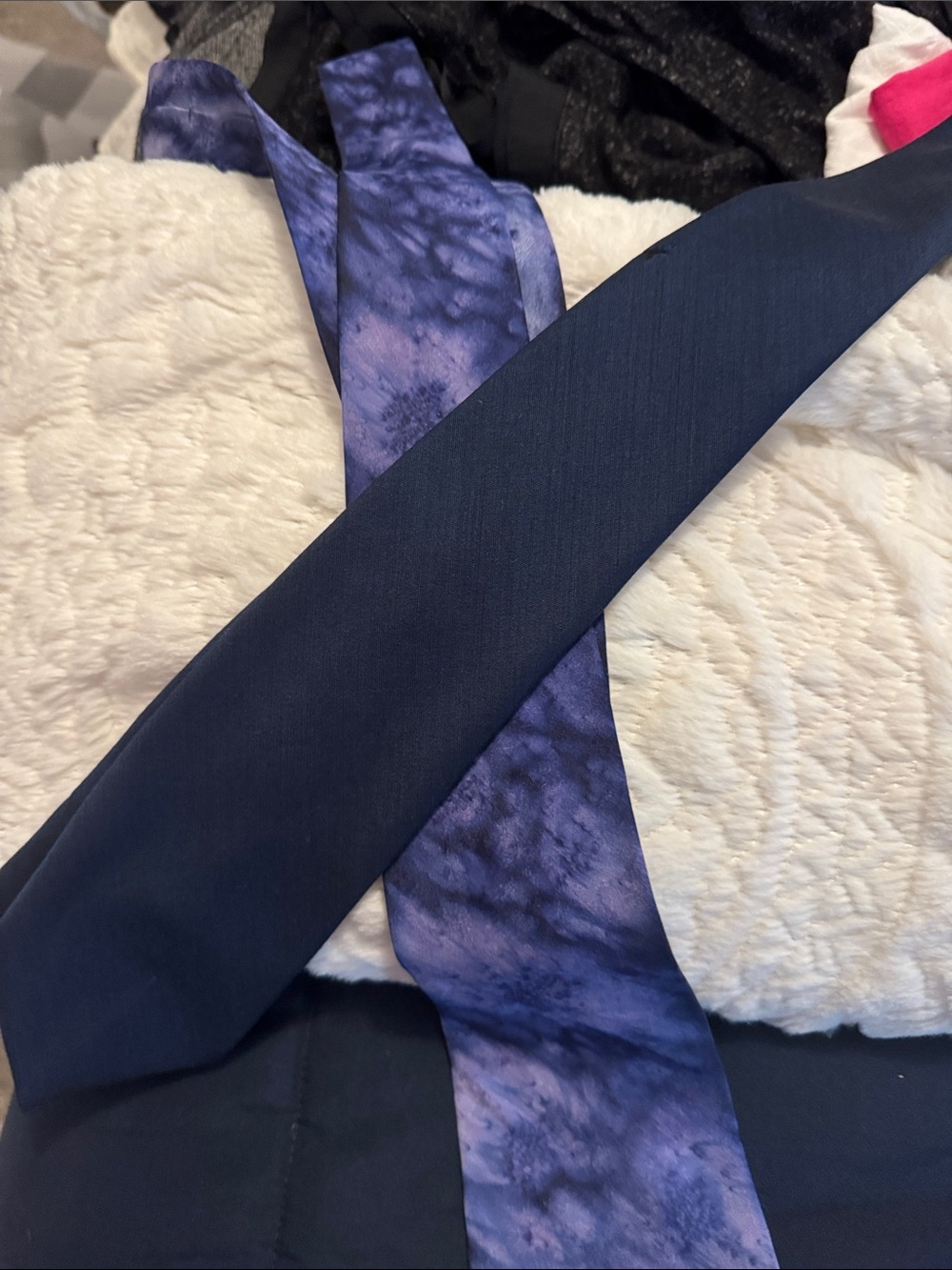 Set of Two Purple and Navy Men's Ties